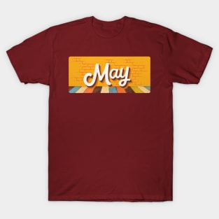 May Month Retro Text T-Shirt